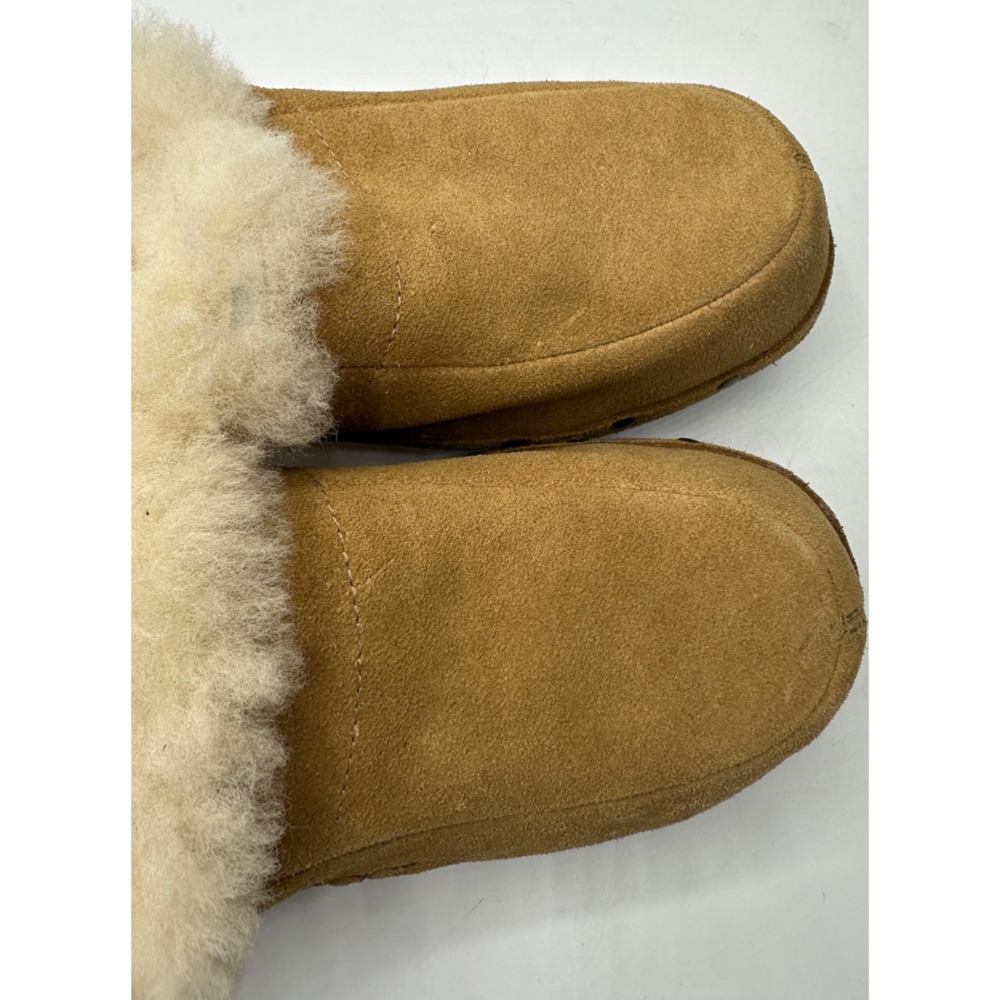 UGG 5426 Kalie Tan Suede Sheepskin Lined Clogs Size US 8 Studded Wood Sole - Picture 7 of 7